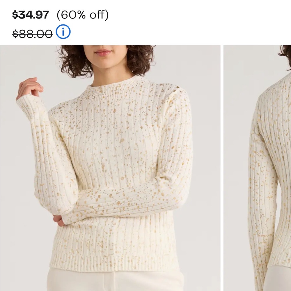 Jason Wu Ivory and Gold Speckled Sweater